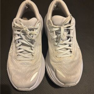 Hoka Bondi 8 White Running Shoes
